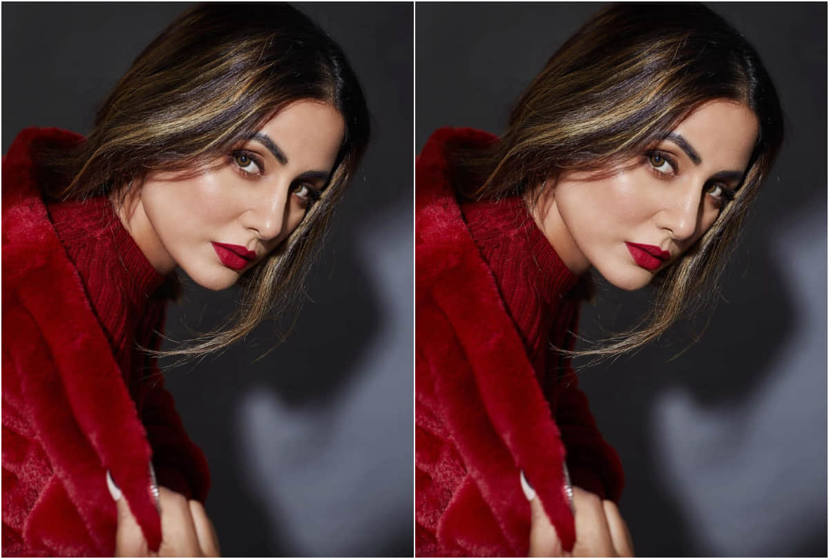 hina khan welcome month of love with red jacket perfect for winter fashion goals