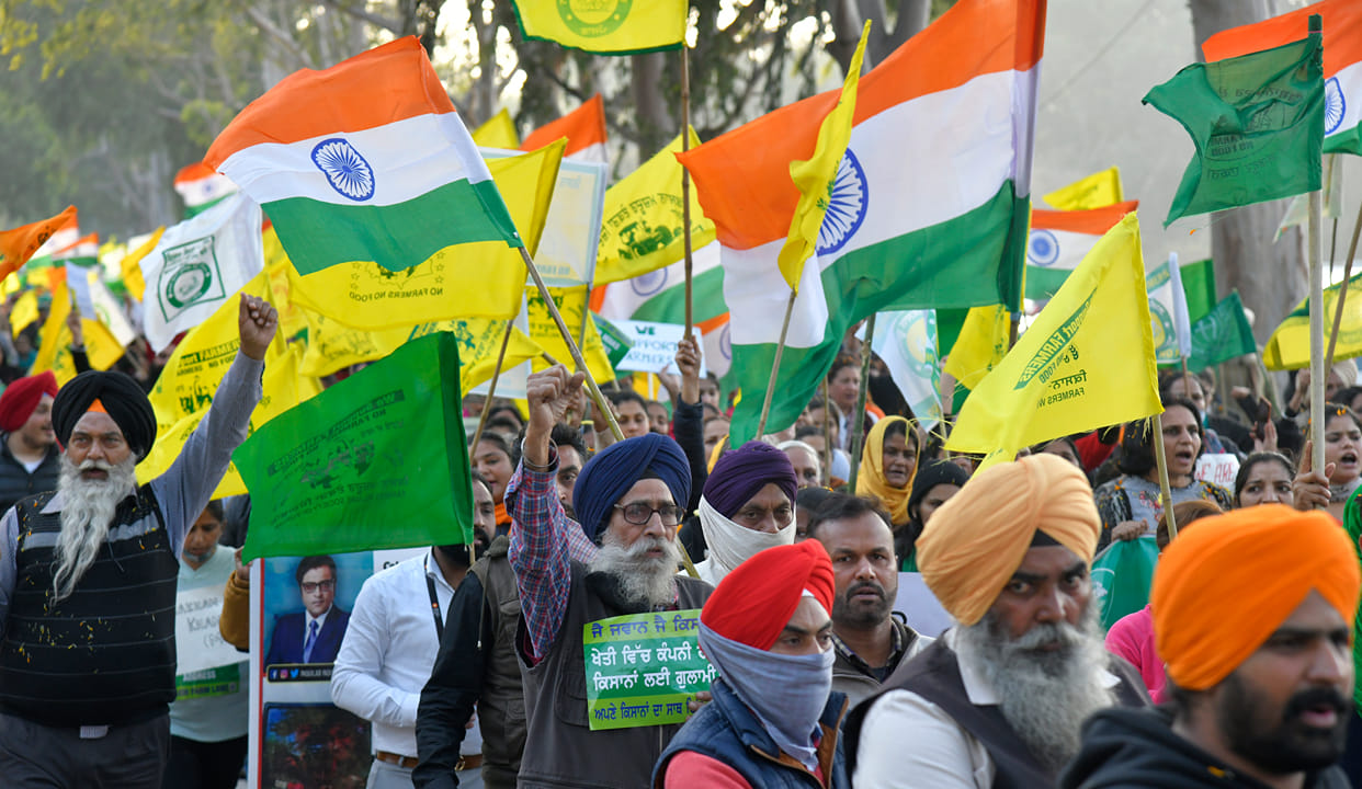 Farmer tricolor march removed in support of farmers