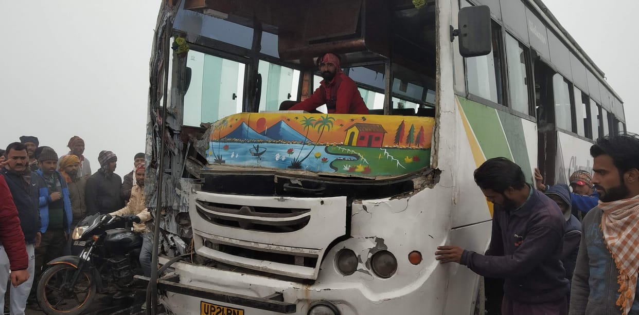 Six injured, including driver in private bus and DCM collision