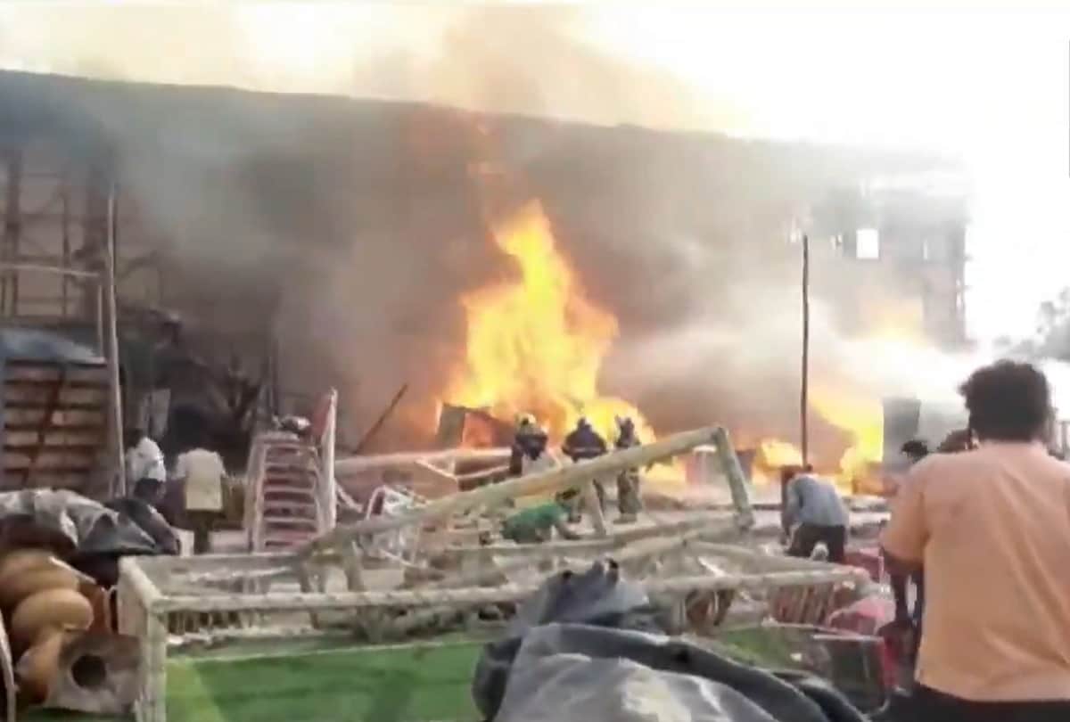 Massive fire breaks out in Goregaon on sets of Prabhas Saif Ali Khans Adipurush movie