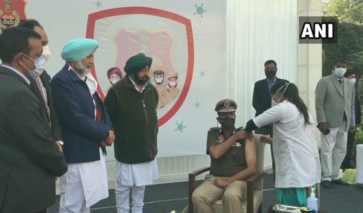 CM Capt Amarinder Singh launched COVID19 vaccination drive for Punjab Police at Police Headquarters today