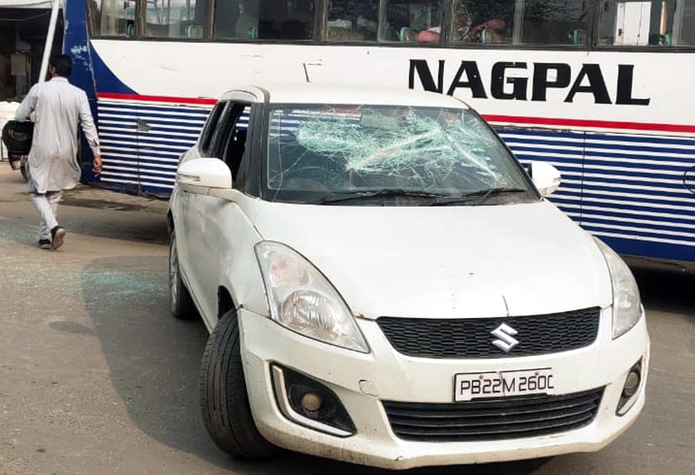 Deadly attack on father and son , broken glass of car in Abohar