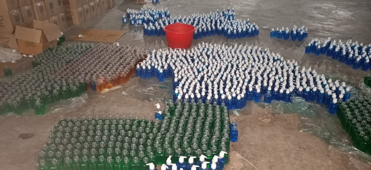 Raid in sanitary, toilet cleaner factory