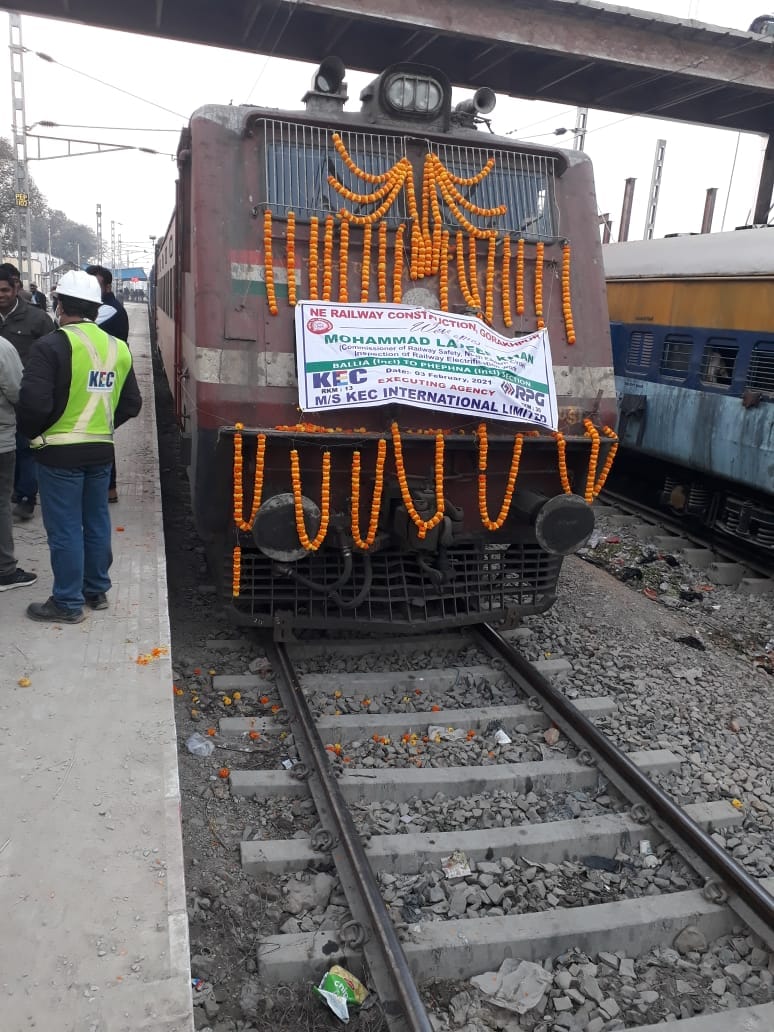 Special train ran from 110 km on new doubling and electrification track