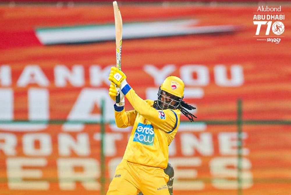 Chris Gayle blows away Marathi Arabians with a 12-ball fifty in T10 League