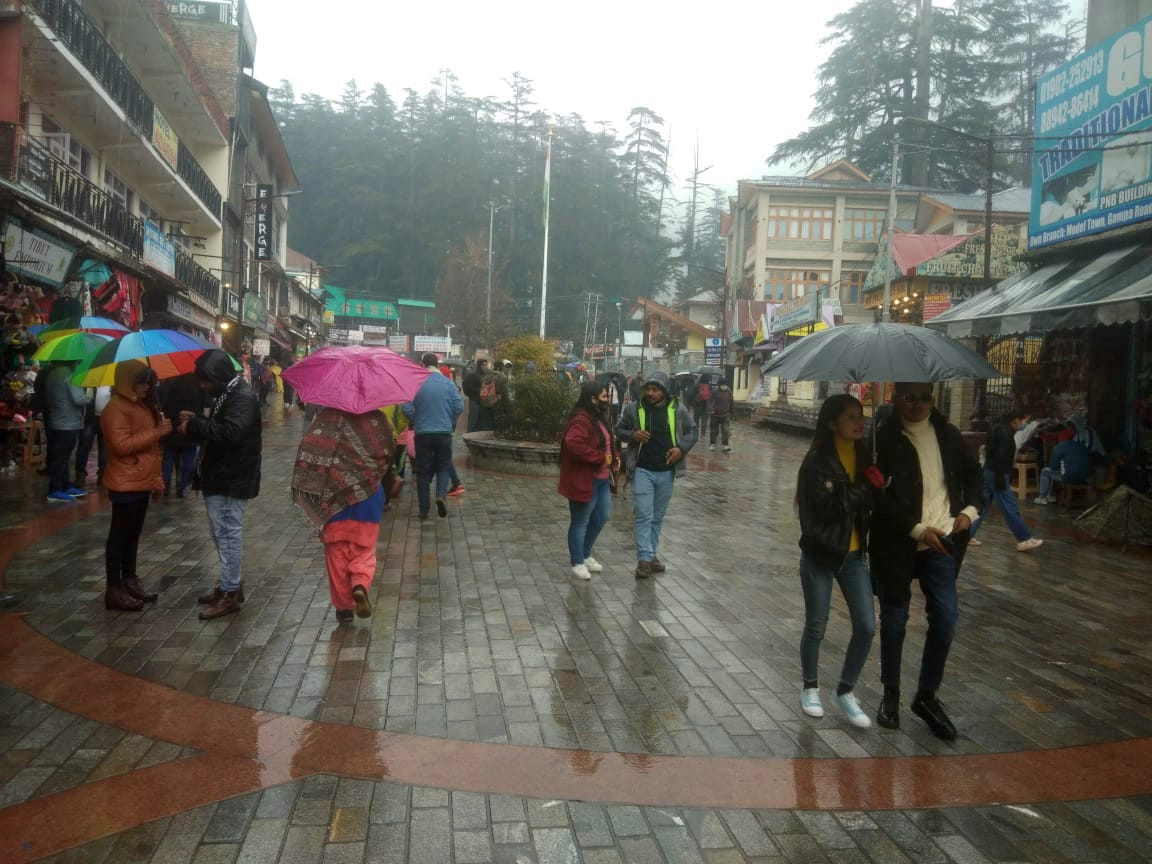 Tourist enjoyed fresh snowall in manali