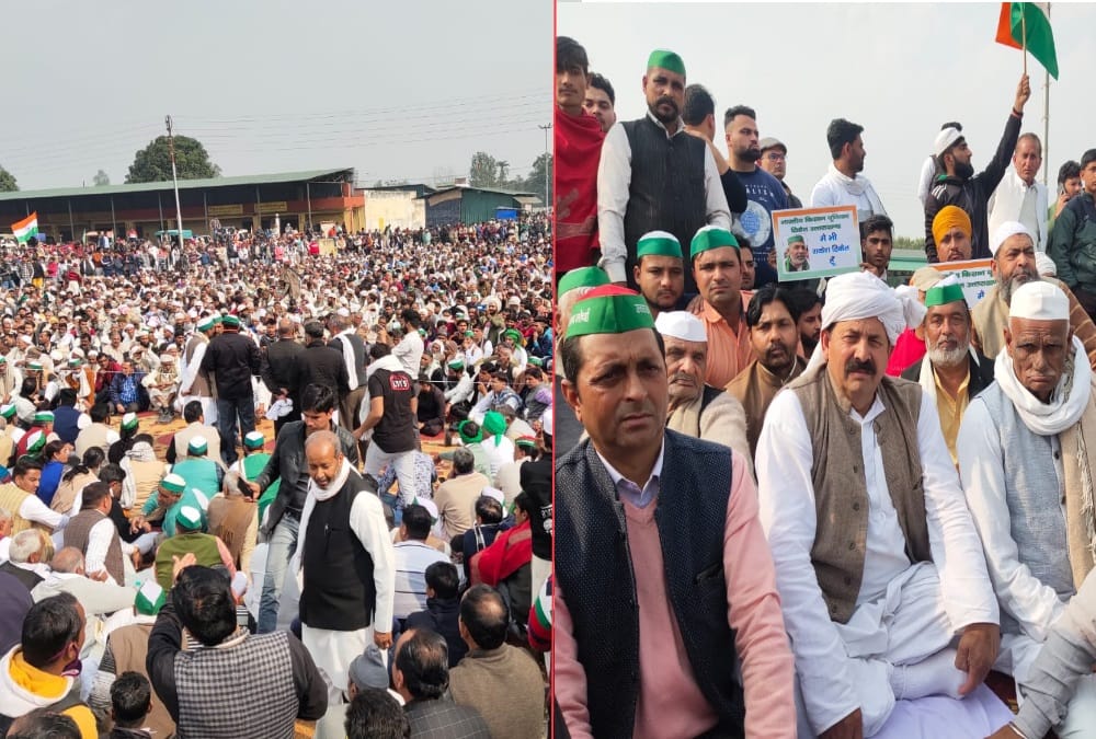 Farmers Protest: Farmers Crowd in Manglaur Kisan Mahapanchayat with Naresh Tikait Photos
