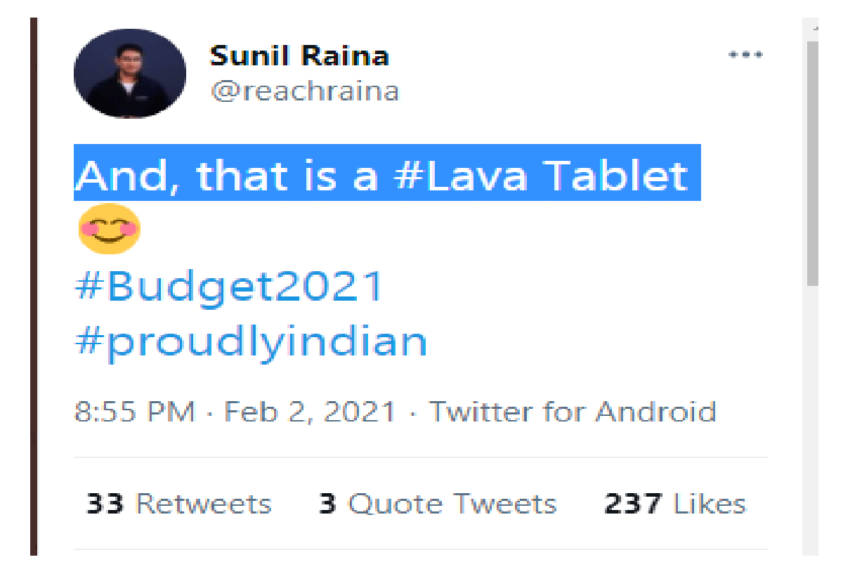 made in India tab