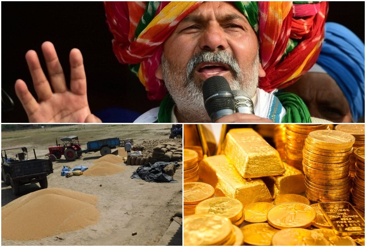rakesh tikait said rate of 10 gram gold should be equal to three quintal wheat father mahendra tikait formula implemented for msp