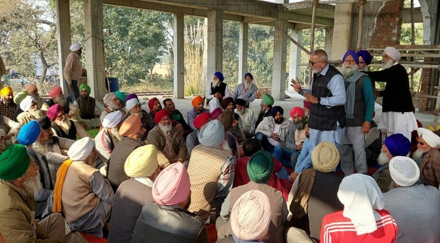 Meeting of farmers in Gurudwara Shri Singh Sabha Badiya