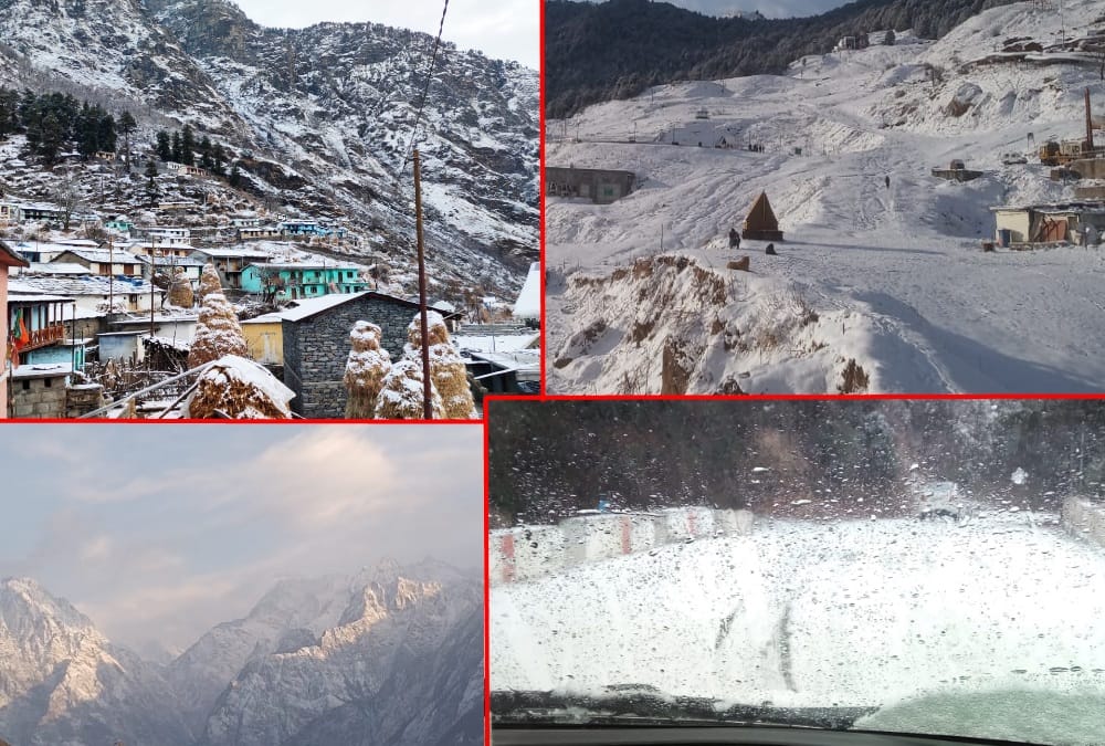 Uttarakhand weather News update Today: Snowfall in Mussoorie, Auli and Dhanaulti beautiful photos