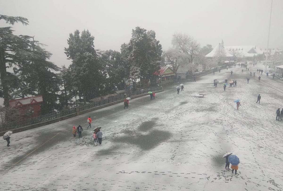 Shimla Weather Today Update: Shimla Snowfall: 2021 first snowfall in shimla images of snowfall manali kullu chamba dalhousie