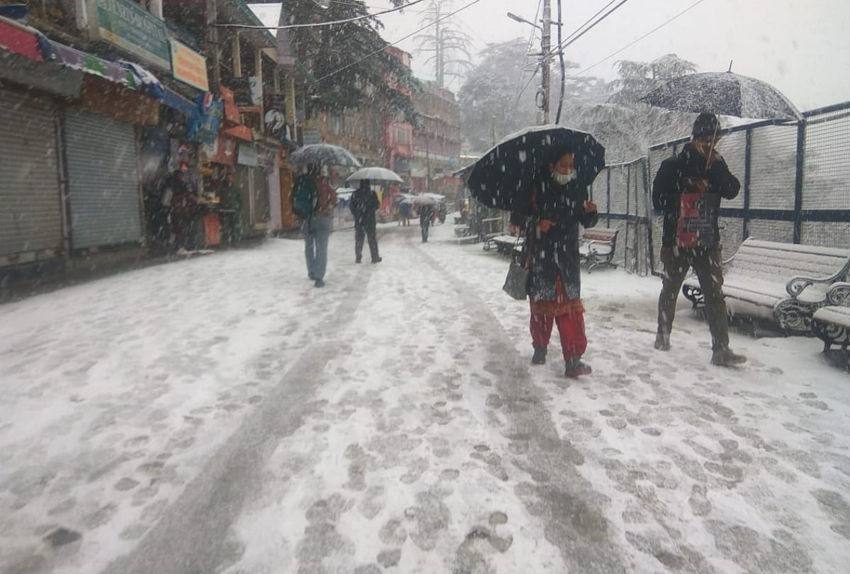 Shimla Weather Today Update: Shimla Snowfall: 2021 first snowfall in shimla images of snowfall manali kullu chamba dalhousie