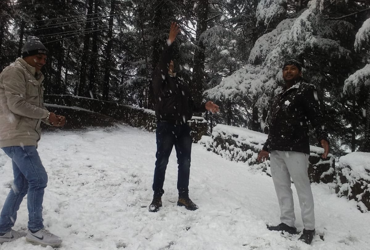 Shimla Weather Today Update: Shimla Snowfall: 2021 first snowfall in shimla images of snowfall manali kullu chamba dalhousie