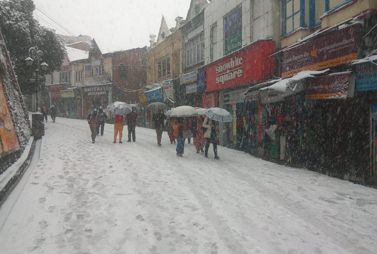 Shimla Weather Today Update: Shimla Snowfall: 2021 first snowfall in shimla images of snowfall manali kullu chamba dalhousie