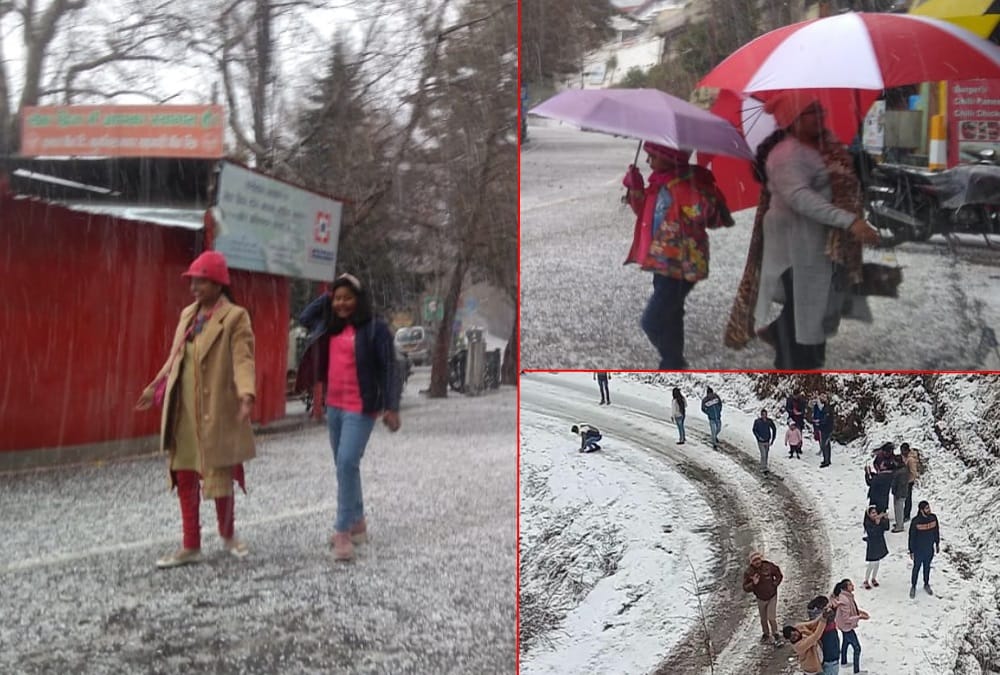 Uttarakhand Snowfall News update Today: Nainital Receives Season First Snowfall and Hailstorm photos