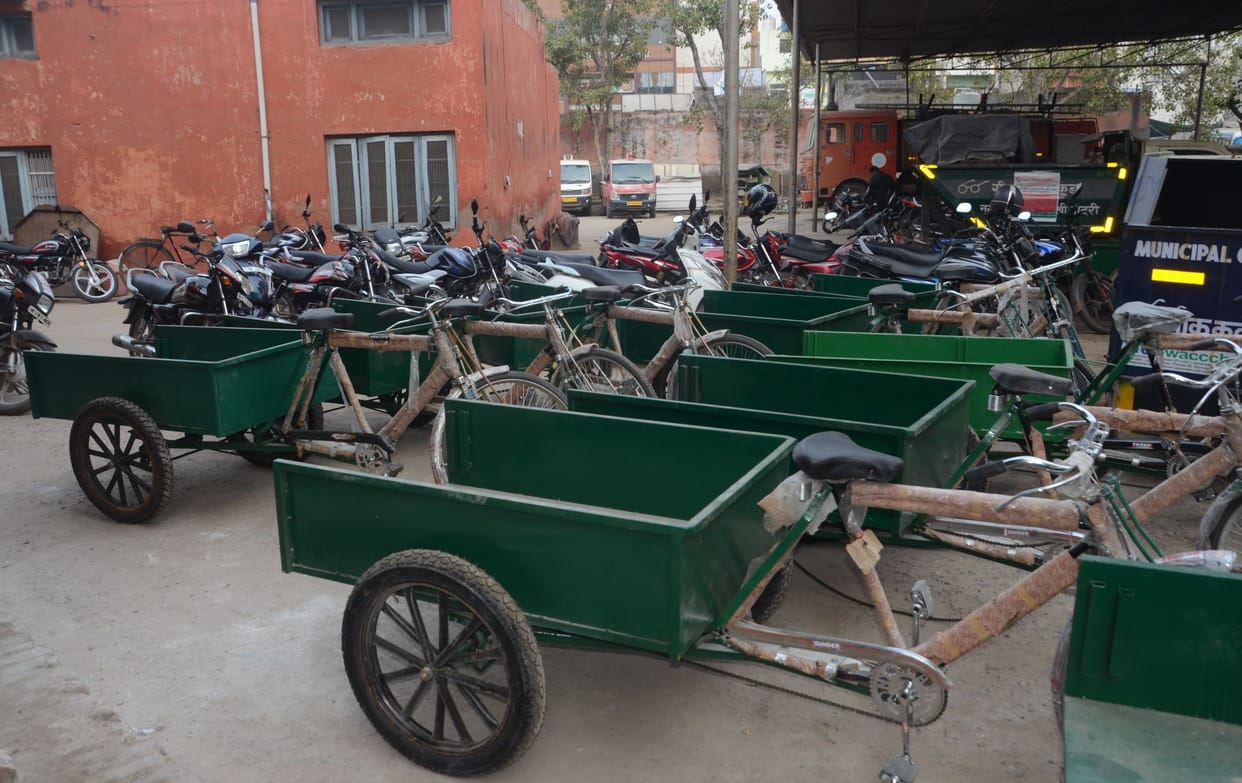 - There will also be waste pickup from the narrow streets, bought 100 hand cart and 25 three wheel rickshaws