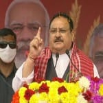 मालदा में रैली को संबोधित करते जेपी नड्डा