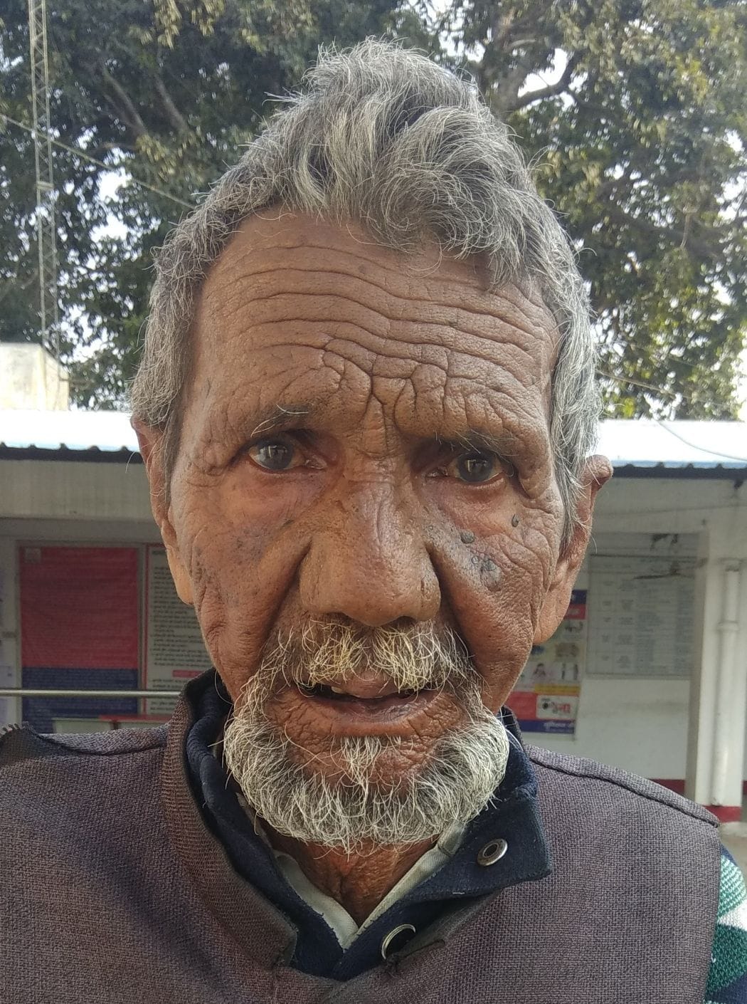 Younger son taken out of house after grabbing property