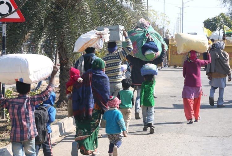 Road jam in Chandigarh in support of farmers