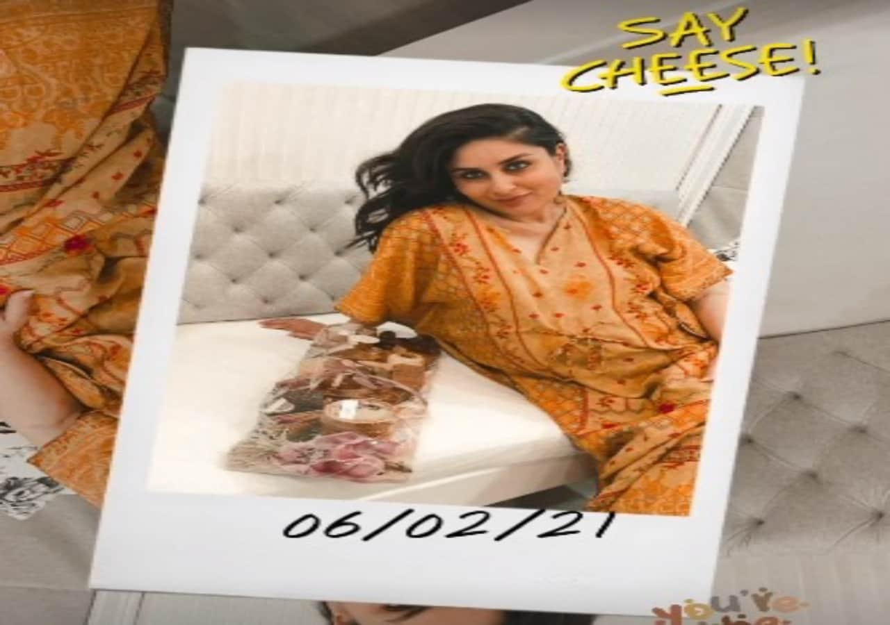 kareena kapoor out for shooting in yellow kaftan dress pregnancy glow seen in pic