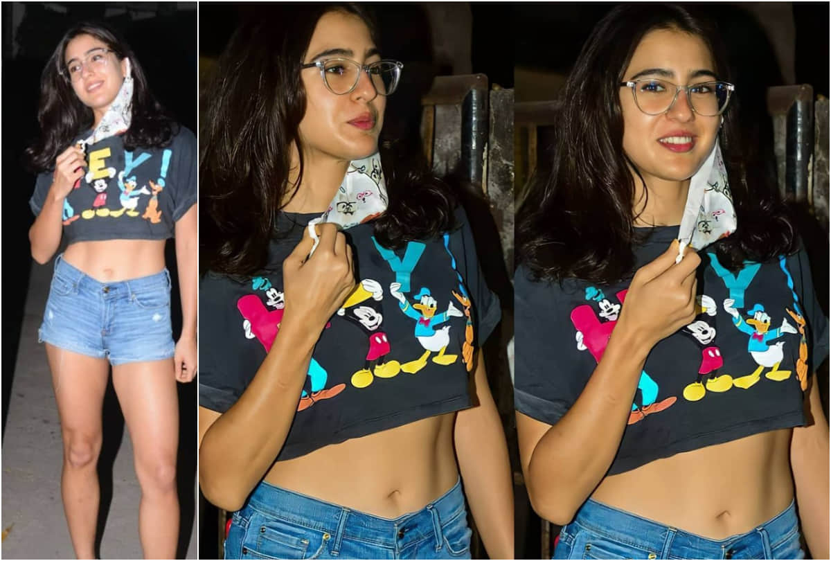 sara ali khan trolled for wearing crop t shirt and denim shorts flaunts toned abs