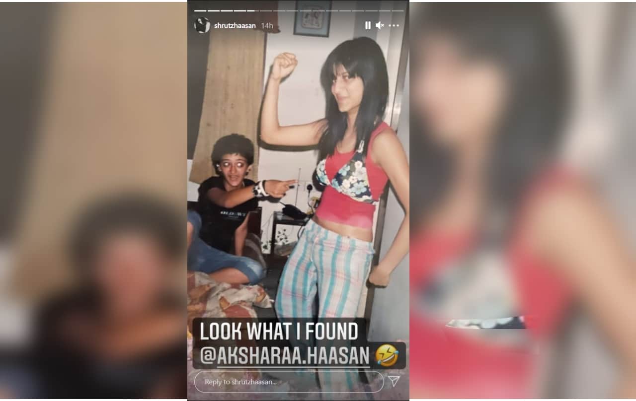 shruti haasan shares childhood unseen picture with sister