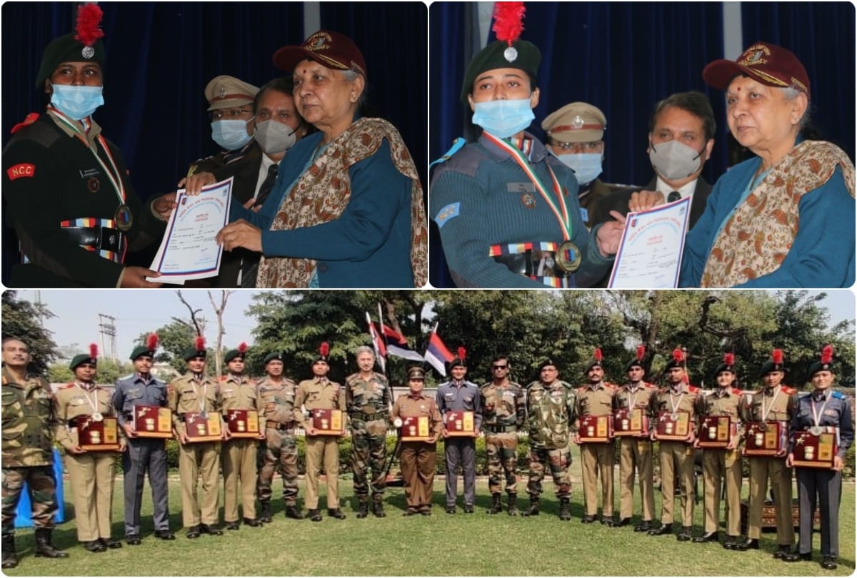 Agra College Student Lakshmi Basavaraj gets the honor of Best NCC Cadet in Uttar Pradesh