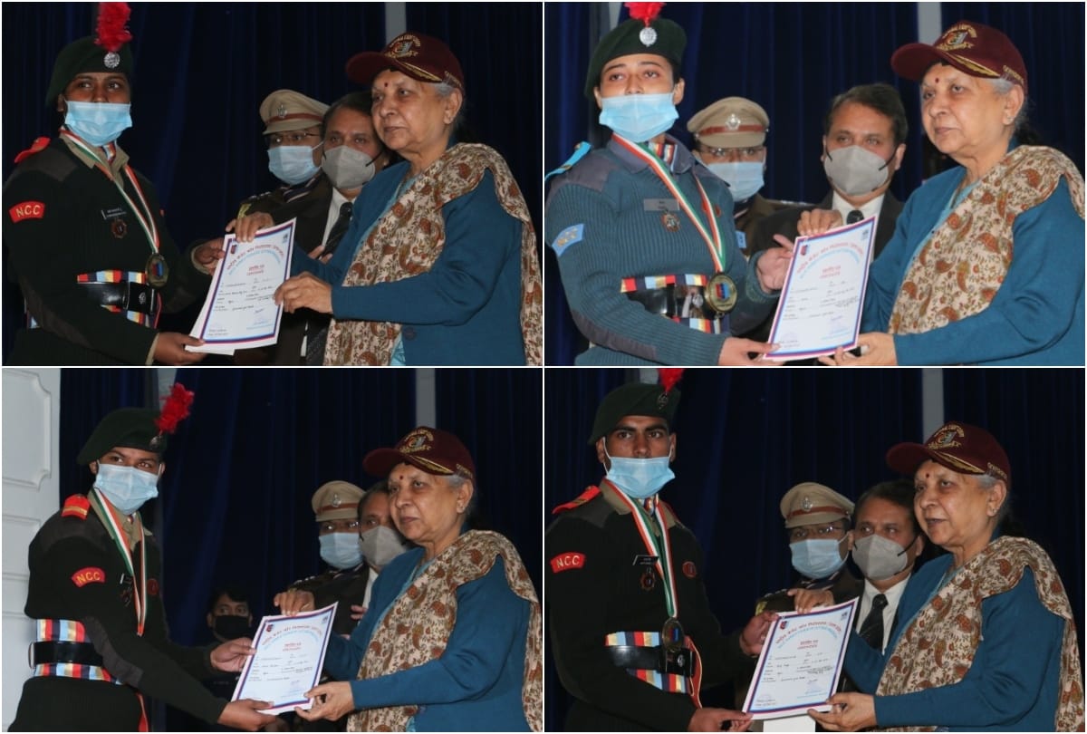 Agra College Student Lakshmi Basavaraj gets the honor of Best NCC Cadet in Uttar Pradesh