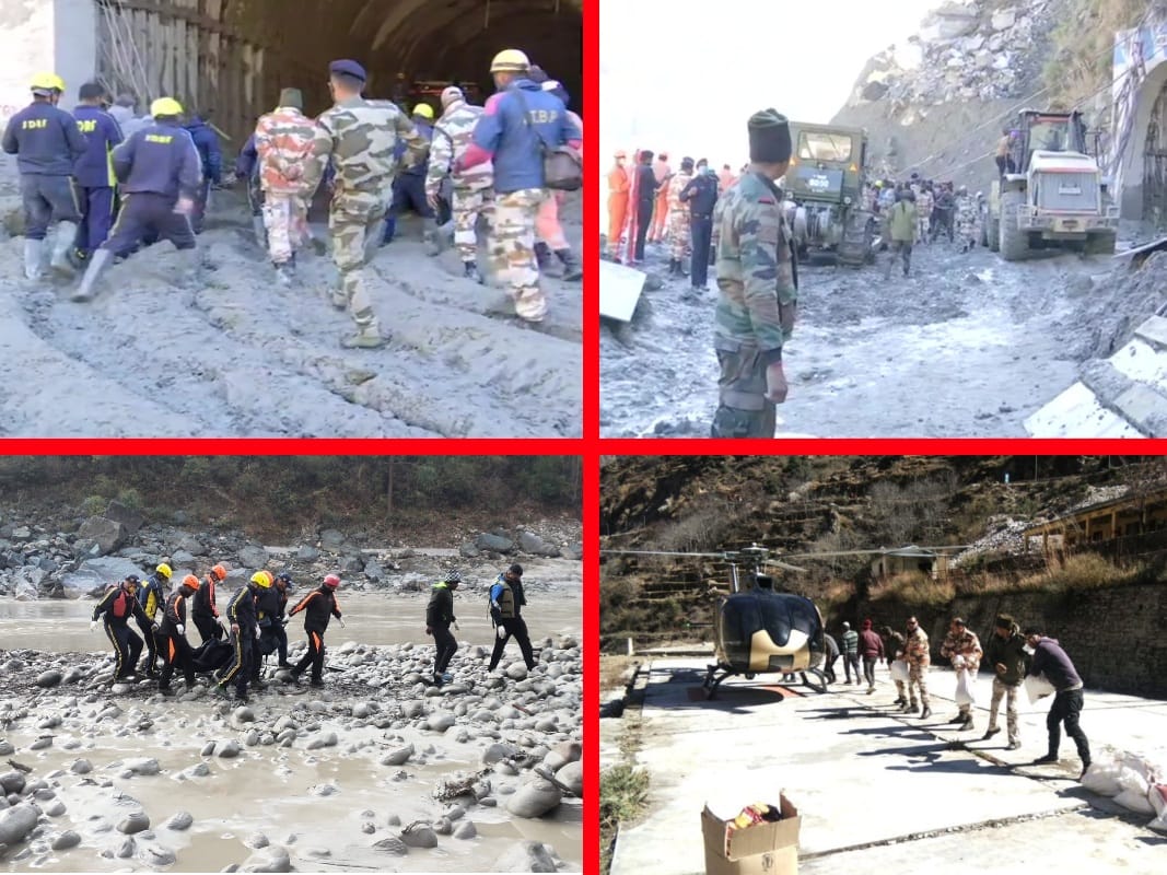 Uttarakhand Chamoli News: glacier burst in joshimath of chamoli district second day rescue photos