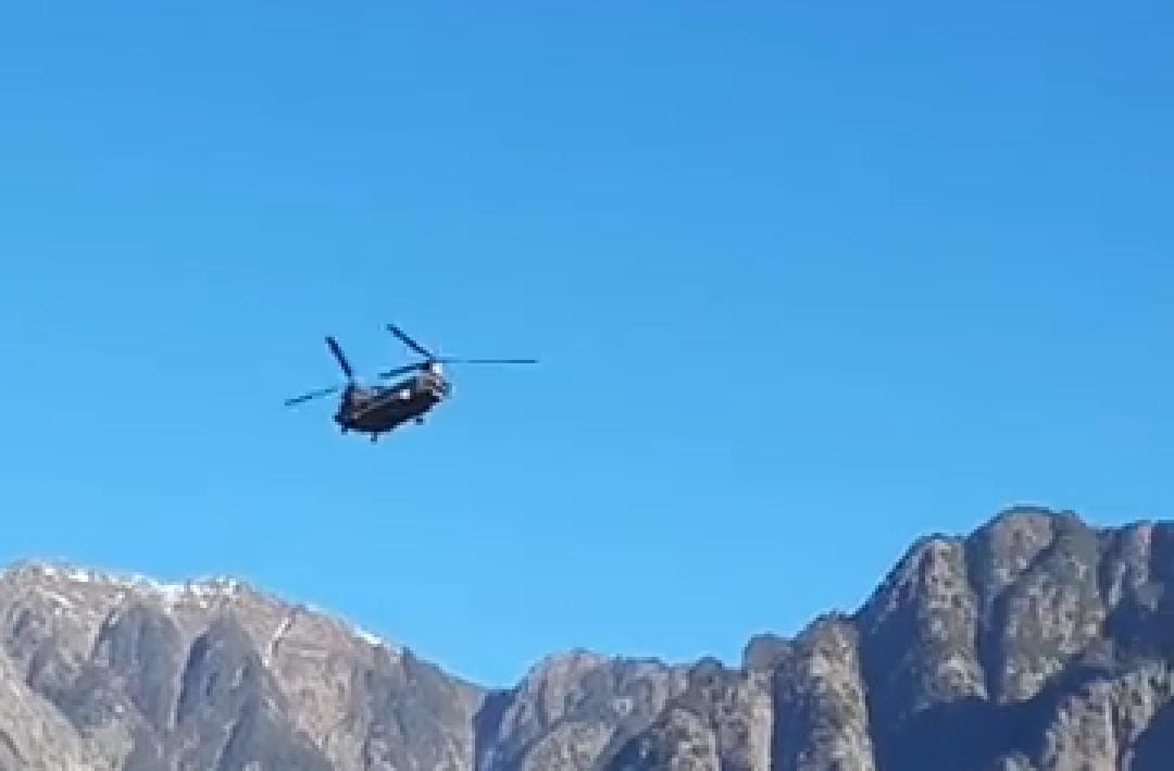 uttarakhand news: air force chinook helicopter arrived in uttarkashi for Indo-China border review, photos