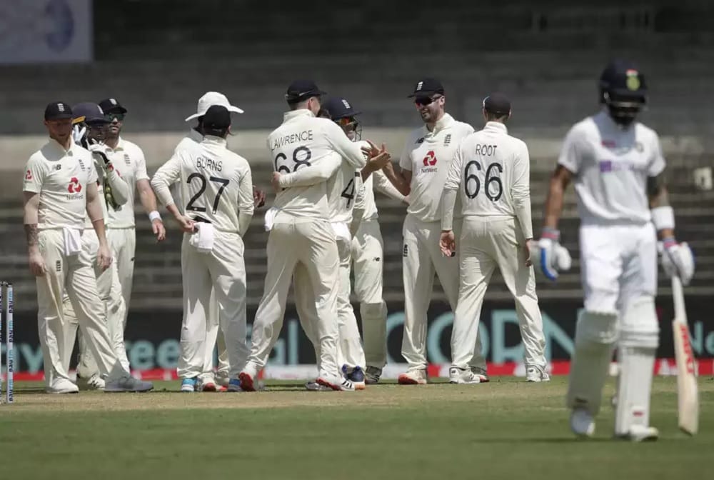 Advertising board falls on England Dominic Bess head during an interview,video