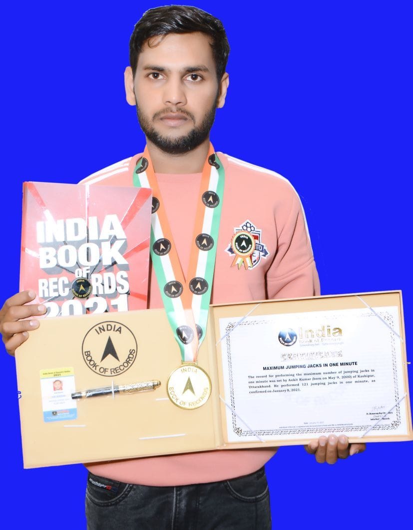 Ankit Kumar Set records on Asia book of records
