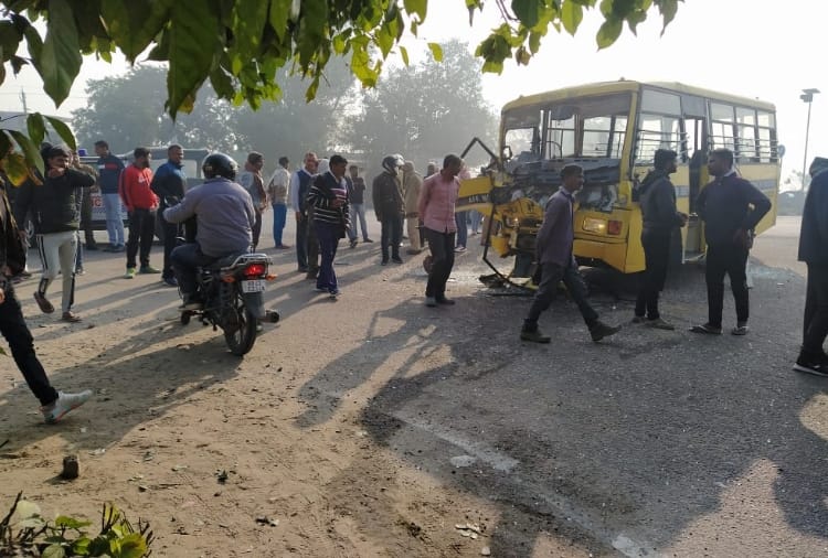 Accident on highway in Rewari