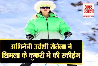 actress urvashi rautela in shimla,enjoyed skiing in kufri and support kisan andolan
