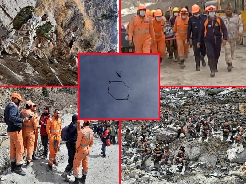 Chamoli Glacier Burst latest news : rescue teams forgets every thing for saving life of stuck people