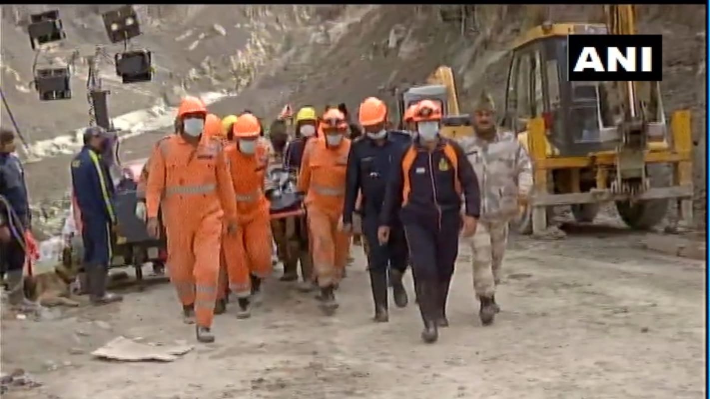 Chamoli Glacier Burst latest news : rescue teams forgets every thing for saving life of stuck people