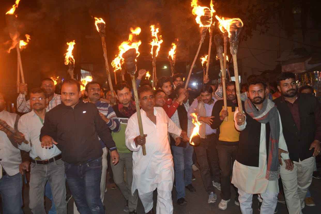 BJPers took out the torch procession