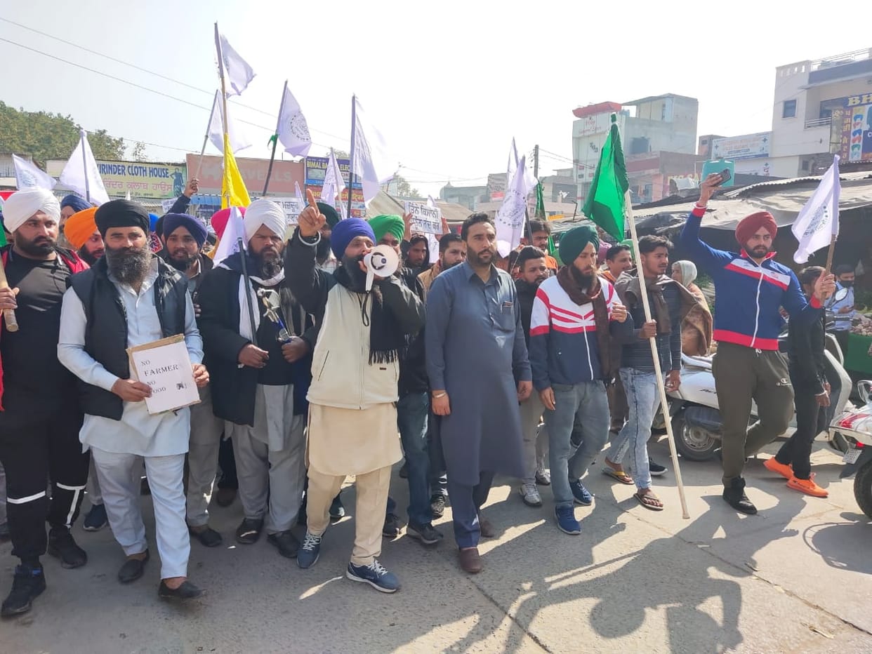 Fired march against agricultural laws