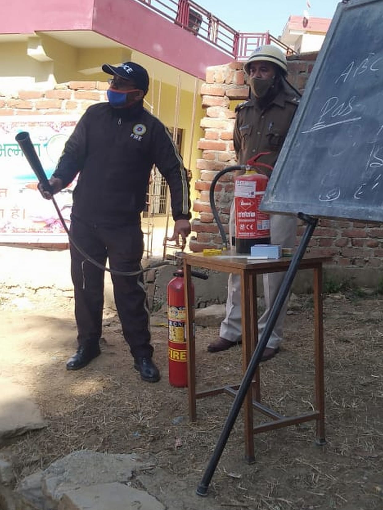 Mock Drill: Fire team extinguishes fire at school