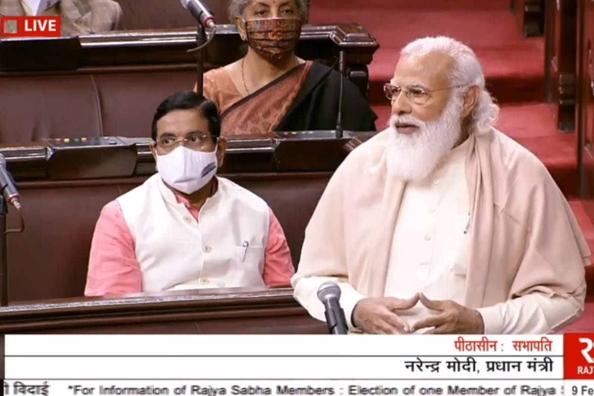 Protesters opposed the Prime Minister statement in rajya sabha about andolan jivi and parjivi