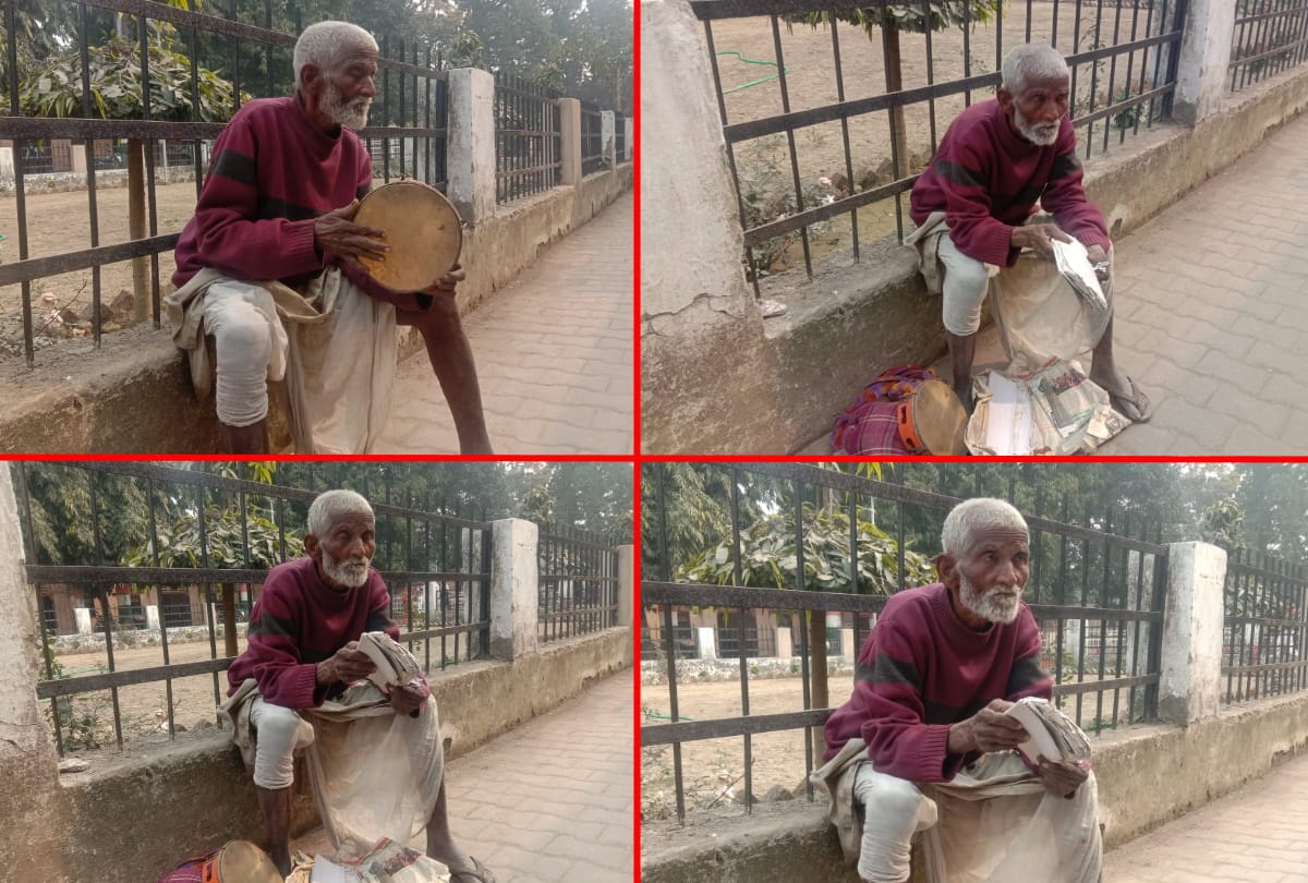 80 year old man recites our story by playing palms in deoria