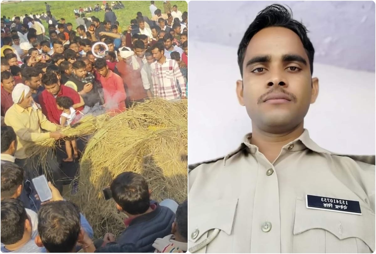 kasganj news martyr constable Devendra Singh funeral in agra