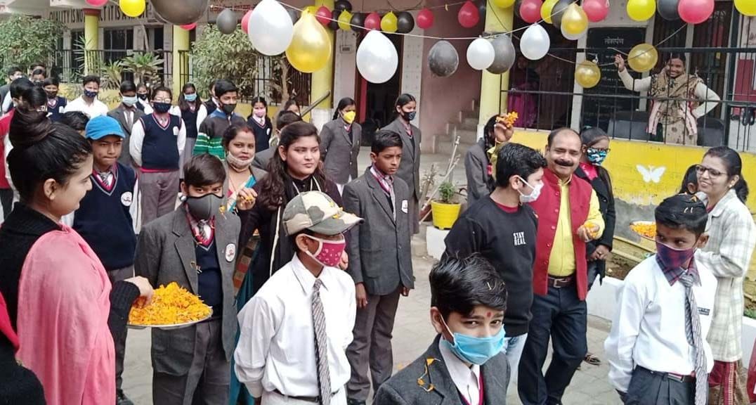Children reach school with smile on their face