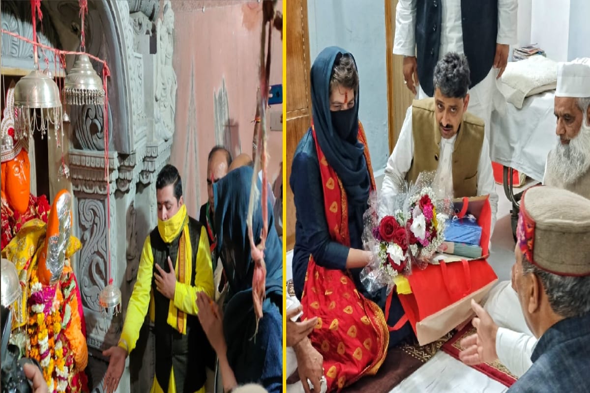Priyanka Gandhi worshiped for more than fourty minutes in Maa Shakambhari temple in Saharanpur, prayed in Khanqah