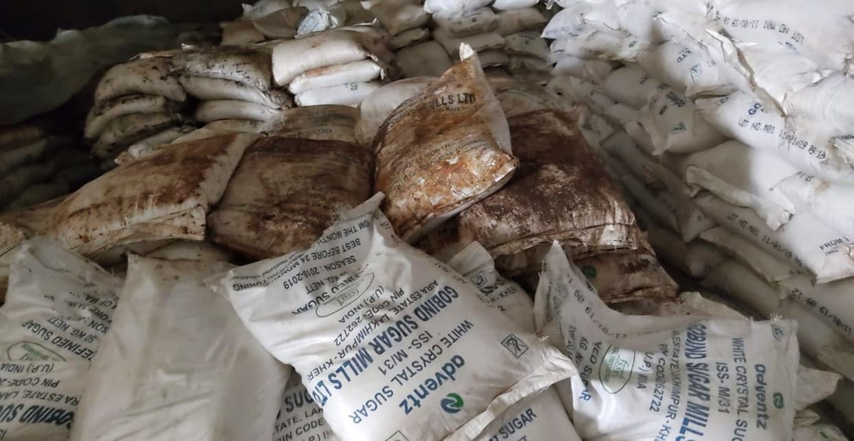 Three crore sugar seas kept in the warehouse