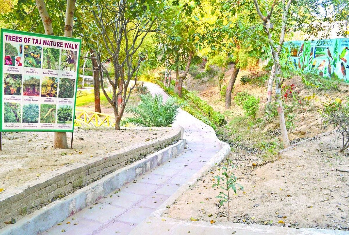Build ramp by breaking the stairs in the Taj Nature Walk in agra