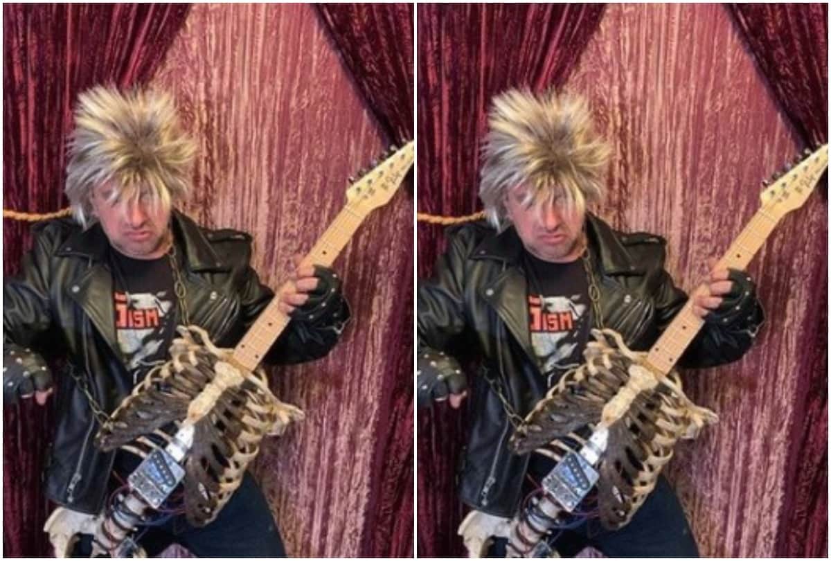 American Musician turns uncles skeleton into electric guitar