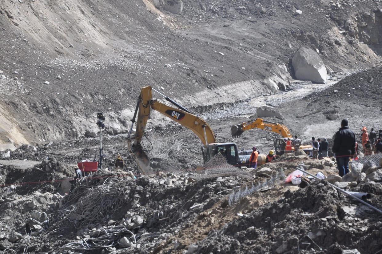 Debris came after drilling 12 meters under the tunnel