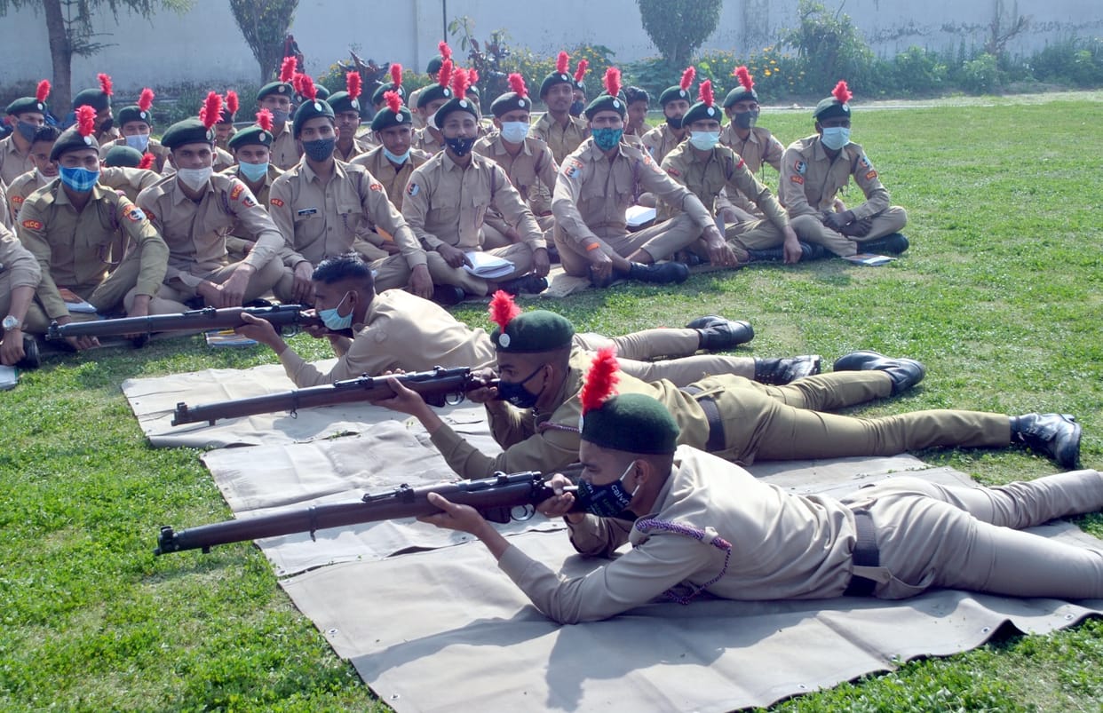 NCC cadets practiced setting the map